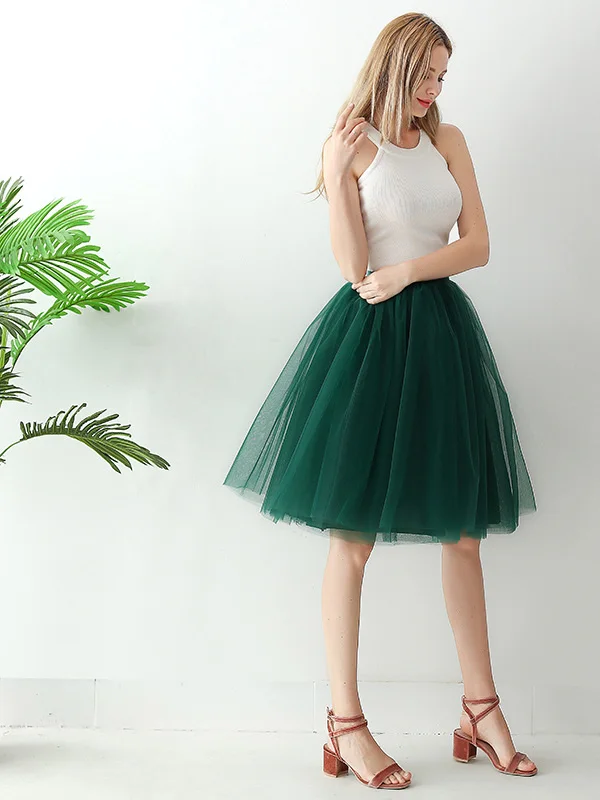 2025 New Women's Tulle Skirt Pleated f-length Adult ort Skirt Sweet Sle Mid-waist Design A-line Silhouette  Color