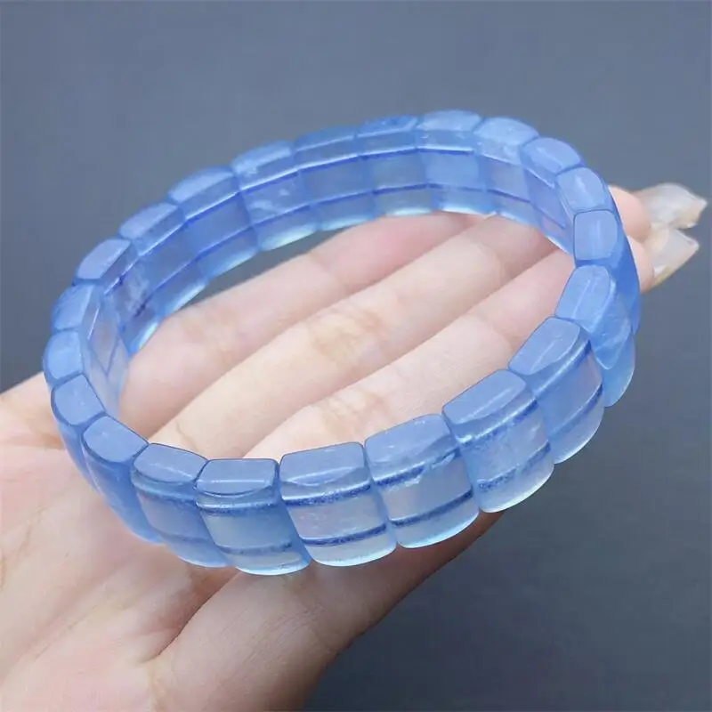 

Natural Aquamarine Bangle Crystal Reiki Healing Fengshui Stone Fashion Cute Jewelry Gift For Women 1PCS