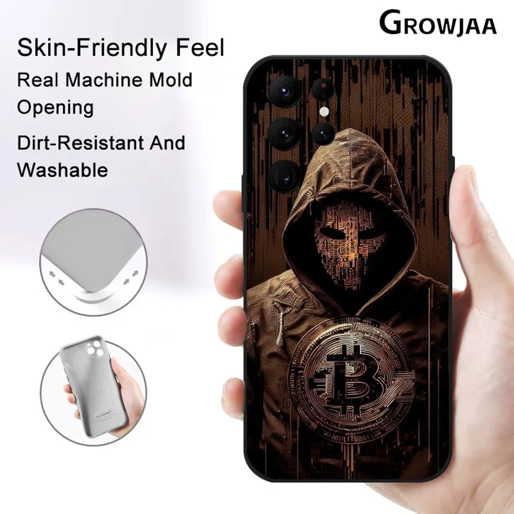 luxury B-Bitcoin B-BTC Phone Case For Samsung Galaxy S25 S24 S22 S23 Ultra S21 S20 Plus 5G Protective Silicone Funda