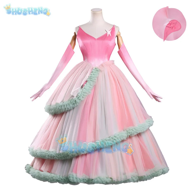 أزياء شريرة 2 جليندا التأثيرية أزياء الهالوين كرنفال حفلة عيد الميلاد لعب الأدوار ملابس الملابس للنساء Shusheng