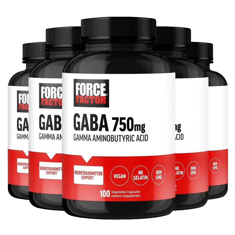 5 Bottles GABA (gamma-aminobutyric Acid) Capsules - Improve Negative Emotions, Promotes Sleep, Helps You Fall Asleep Quickly