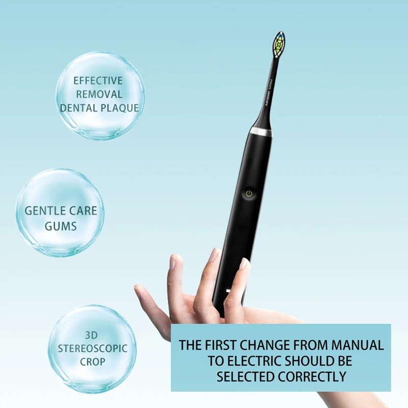 High-Performance Rotating Electric Toothbrush, 5 Modes, 600mAh Battery, 4 Brush Heads, 30s Timer, 2-Min Auto Shutoff, IPX7 Water