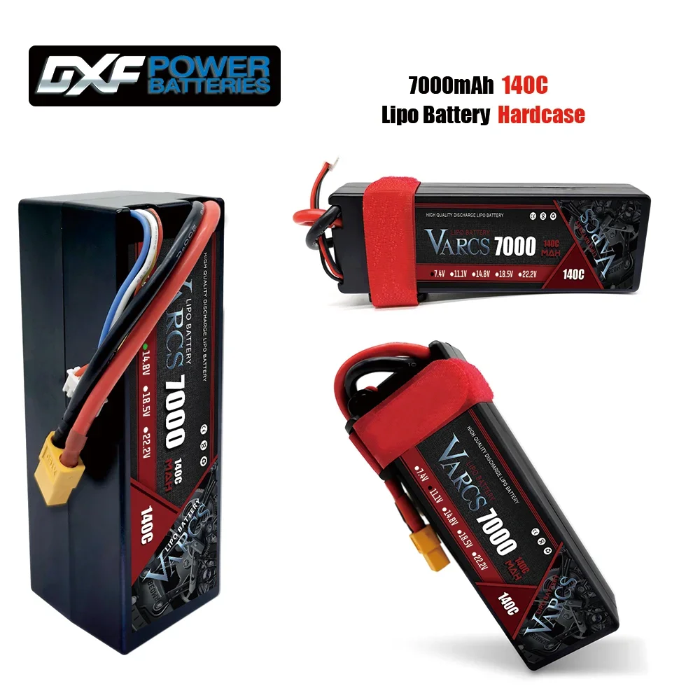 VARCS-Batterie Lipo 2S 3S 4S, 7000mAh agglomC avec compte 60 EC5 TRX T/DEANS, compte 90, compte 150, étui rigide pour voiture, bateau et avion