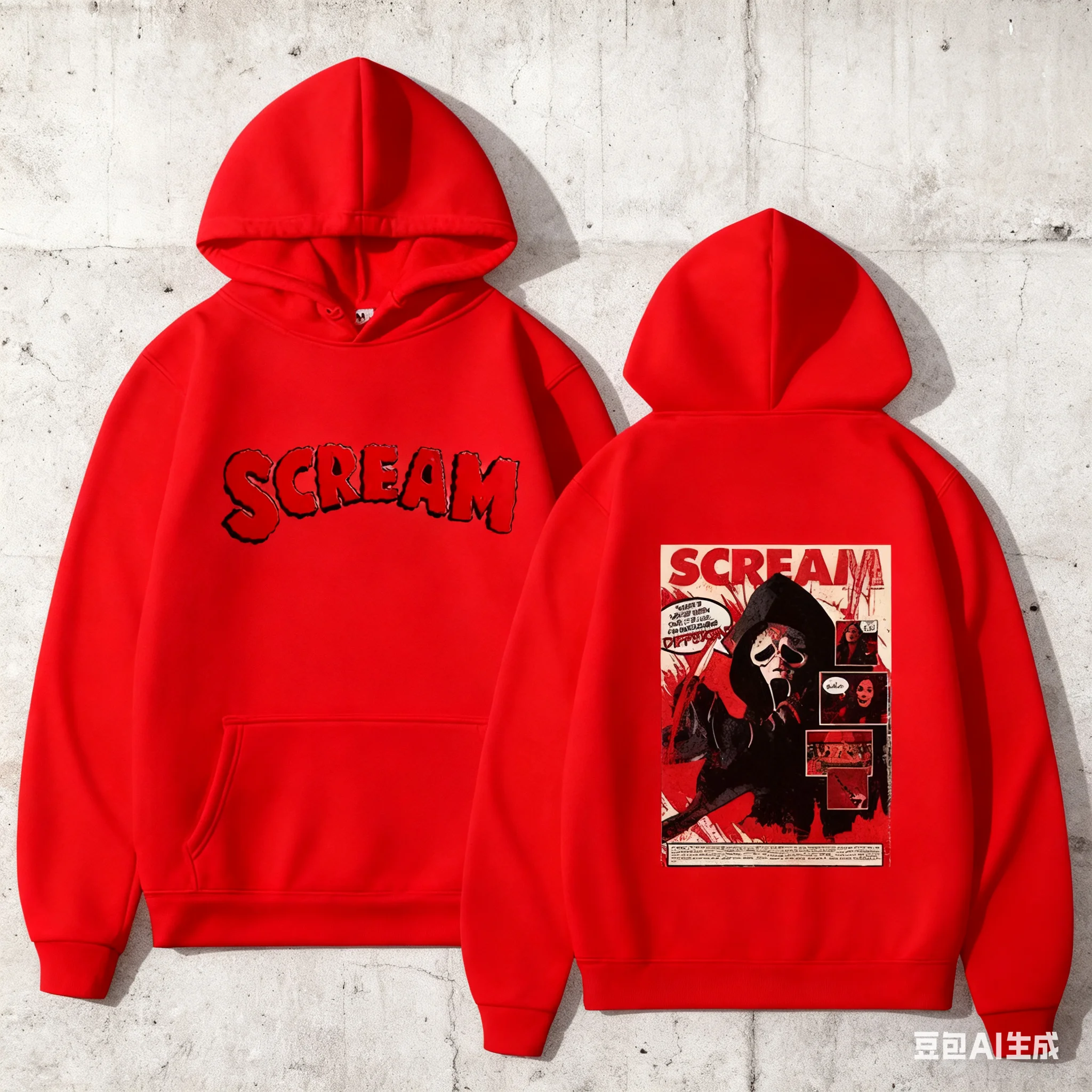 الصراخ السادس Ghostface هوديي جديد الخريف والشتاء الرجال الرجال موضة جديدة بلوزات فضفاضة عادية Harajuku قناع السترة ملابس رياضية