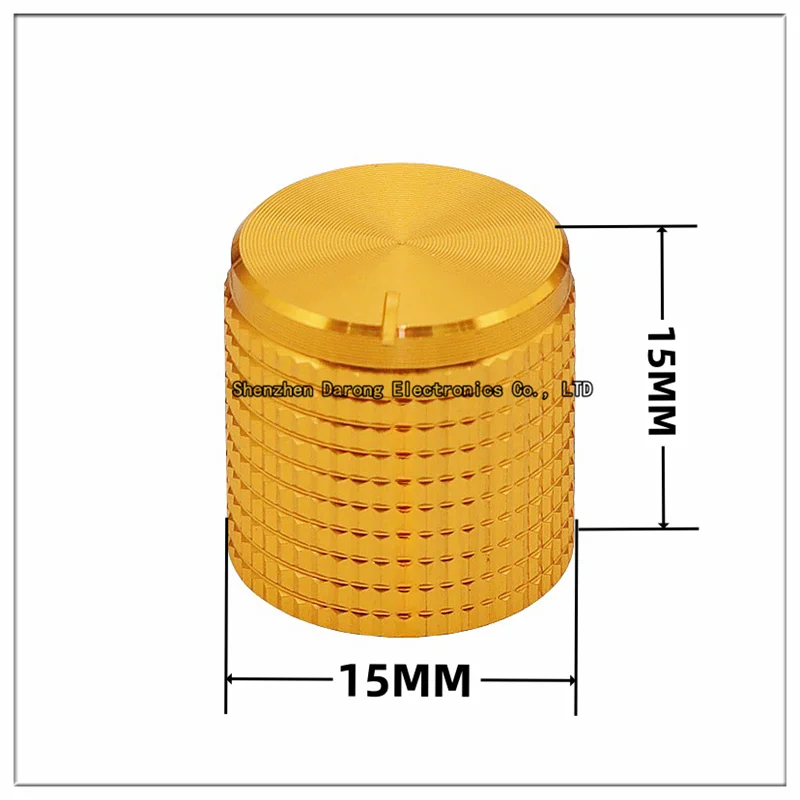 Tapa de perilla de verificación de piña de aluminio-plástico, tapa de ajuste de potenciómetro de eje de flor, interruptor de equipo de instrumentos electrónicos, 15 × 15