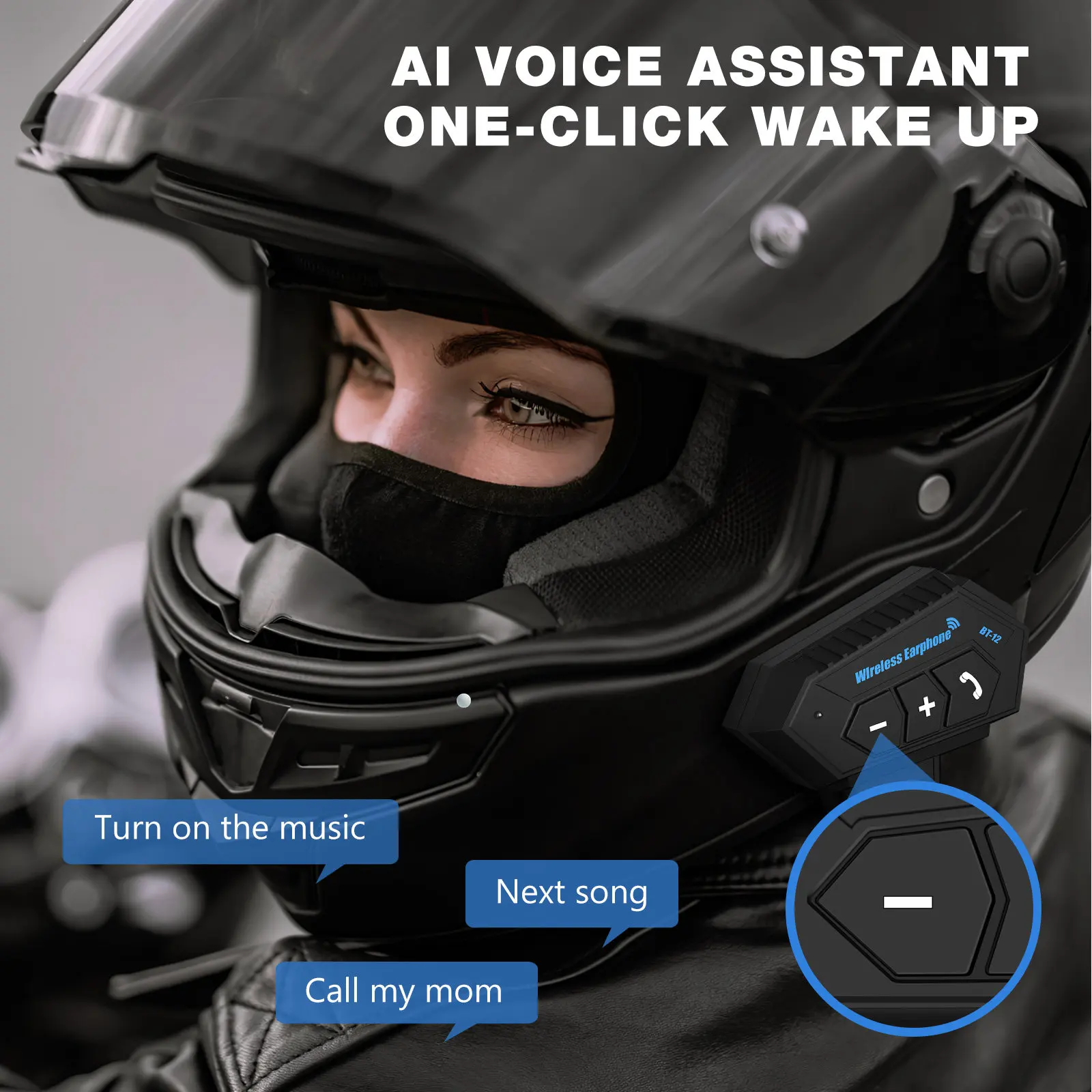 

Motorcycle Headset Wireless Noise Reduction Waterproof Wireless Call Motorbike Headphone Bt50 Long Standby