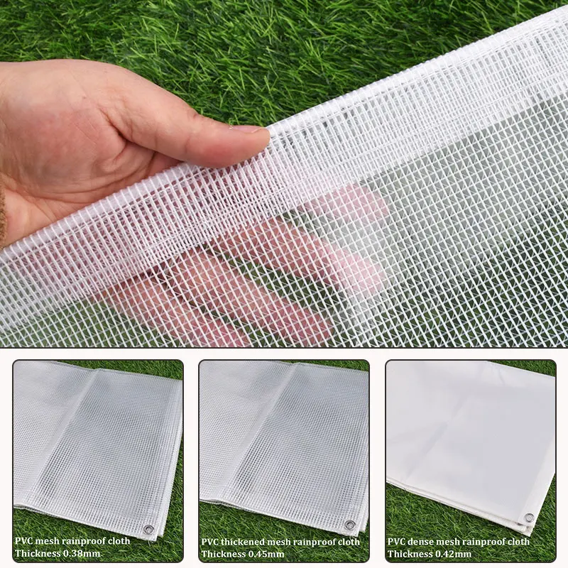 Thicken PVC Grid Transparent Waterproof Cloth, Garden Rainproof Plastic Raincloth Plant Cover Insulation Shed Cloth Truck Canopy