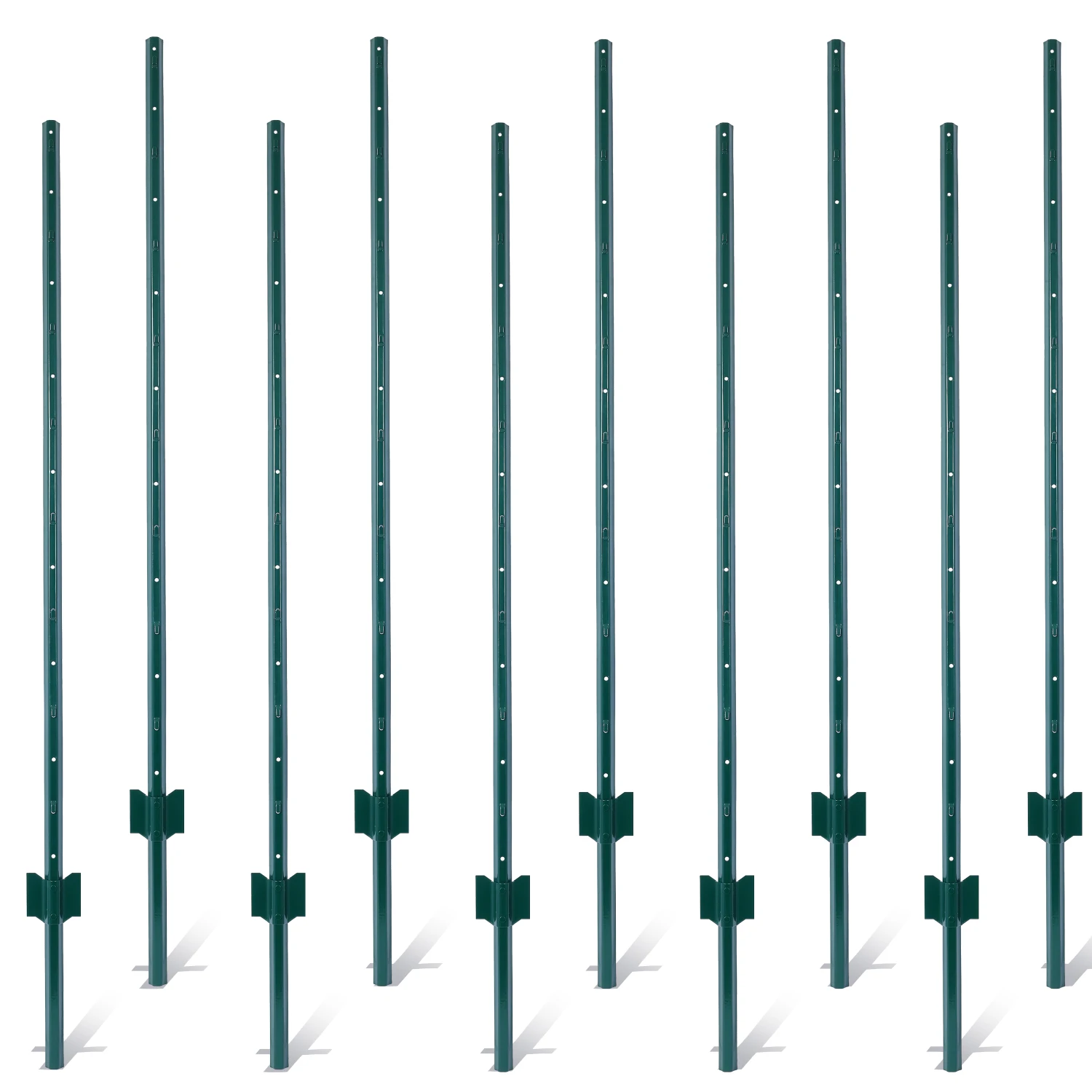 

Fence Posts 5Feet - 10Pack, Heavy Duty Metal Fence Post with U-Channel, Steel Fence U-Post for Holding Garden Wire Fence, Corner