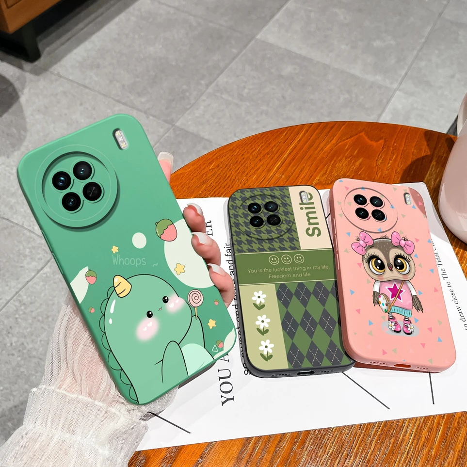 Cute Avocado Back Cover For Vivo X90 X90S X90 Pro Soft Silicone Case Camera Protection Coque For X 90 X90 S X90Pro Cartoon Funda