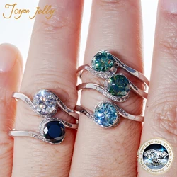 JoyceJelly 1CT Moissanite Ring S925 Sterling Silver Wedding Jewelry For Women GRA Certified VVS1 D-color Round Cut Wedding Bands
