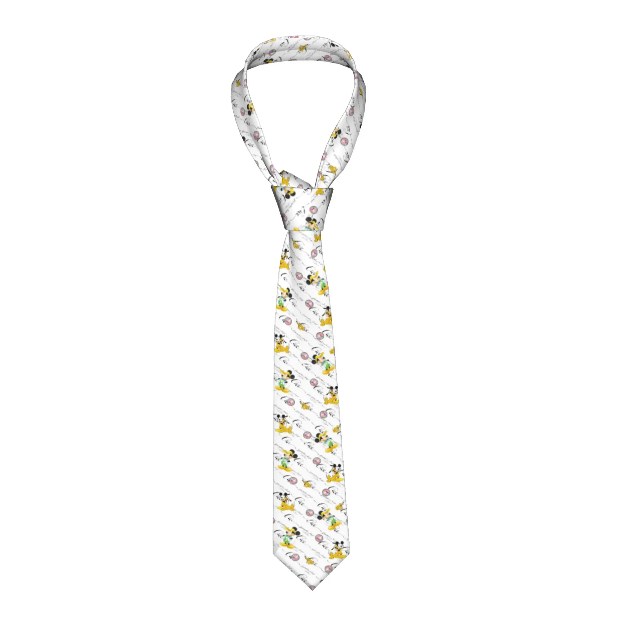 

Классический галстук с Микки Маусом и Дональдом Даком, мужской, на заказ, из шелка, с мультяшным принтом, для бизнеса, граватас.