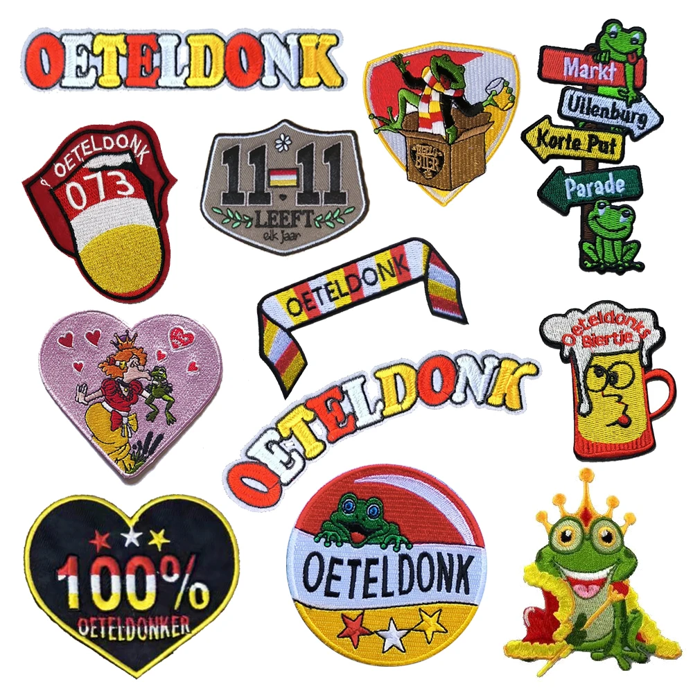 Den Bosch Carnival Red White Yellow Embleem for Clothing Iron on Embroidered Sew Applique Oeteldonk Patch 073 Patches