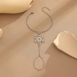 Chandler Metatron Cube Slave Bracelet for Women Finger Bracelet Layering Bracelet Religiosus Symbol Lariat Bracelet