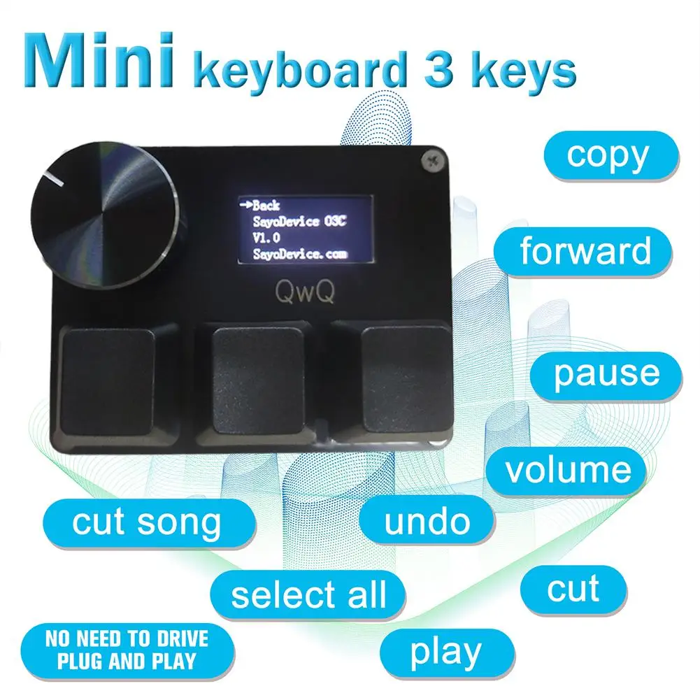 O3C Rapid Trigger Mechanical Hotswap Macropad Macro OSU Custom 3 Keys Knob Mini USB RGB Keyboard Programming Gaming Keypad