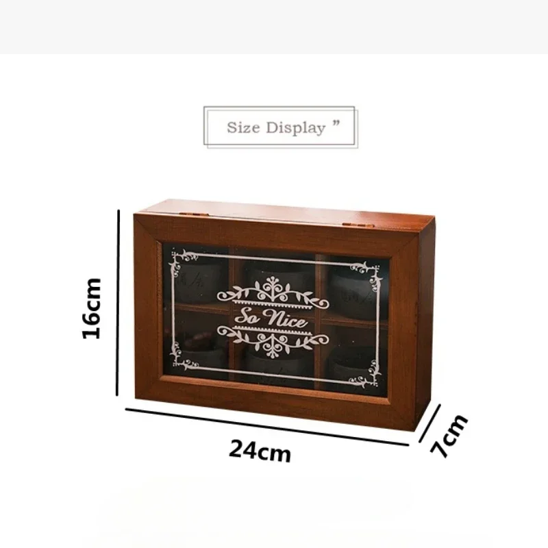 Retro Wooden Dust-proof Jewelry Storage Box Multifunctional Desktop Miscellaneous Box with Lid