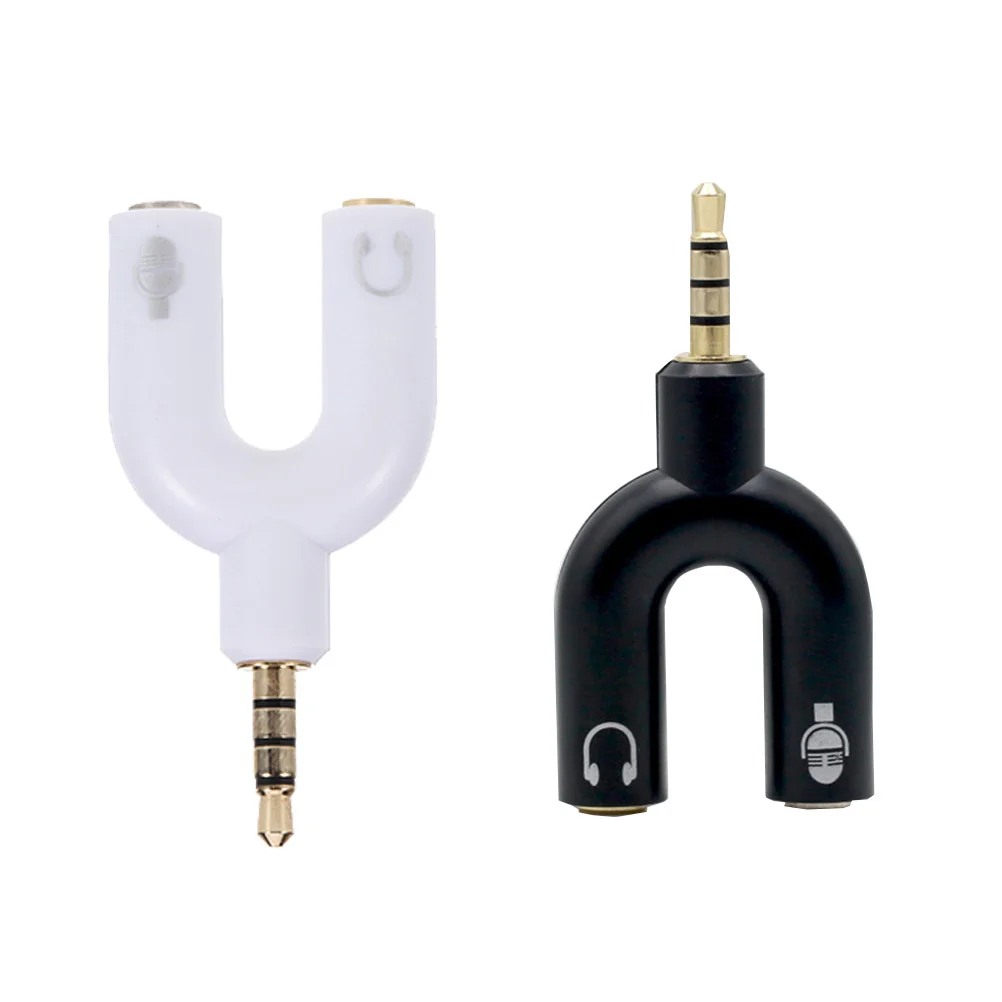 2 Pcs Headphone Adapter Audio Converter 35mm Computer Headset Lovers Jack Splitter Adaptor