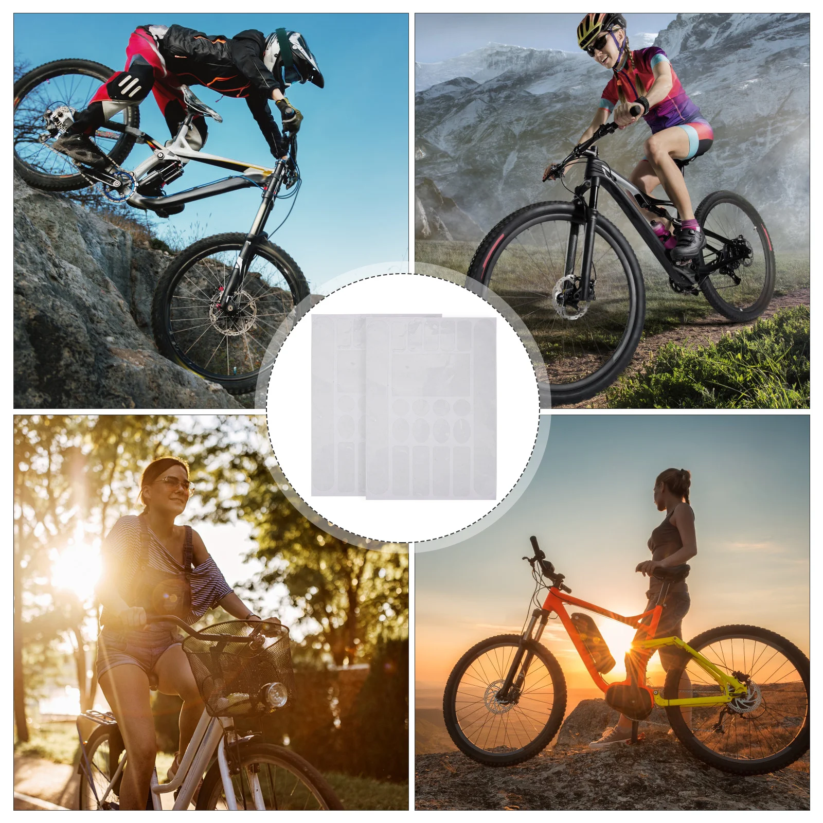 

2 Sheets Frame Protector Bike Frame Protective Film Clear Scratch-Resistant Sticker for Mountain Road Folding Bike Frames