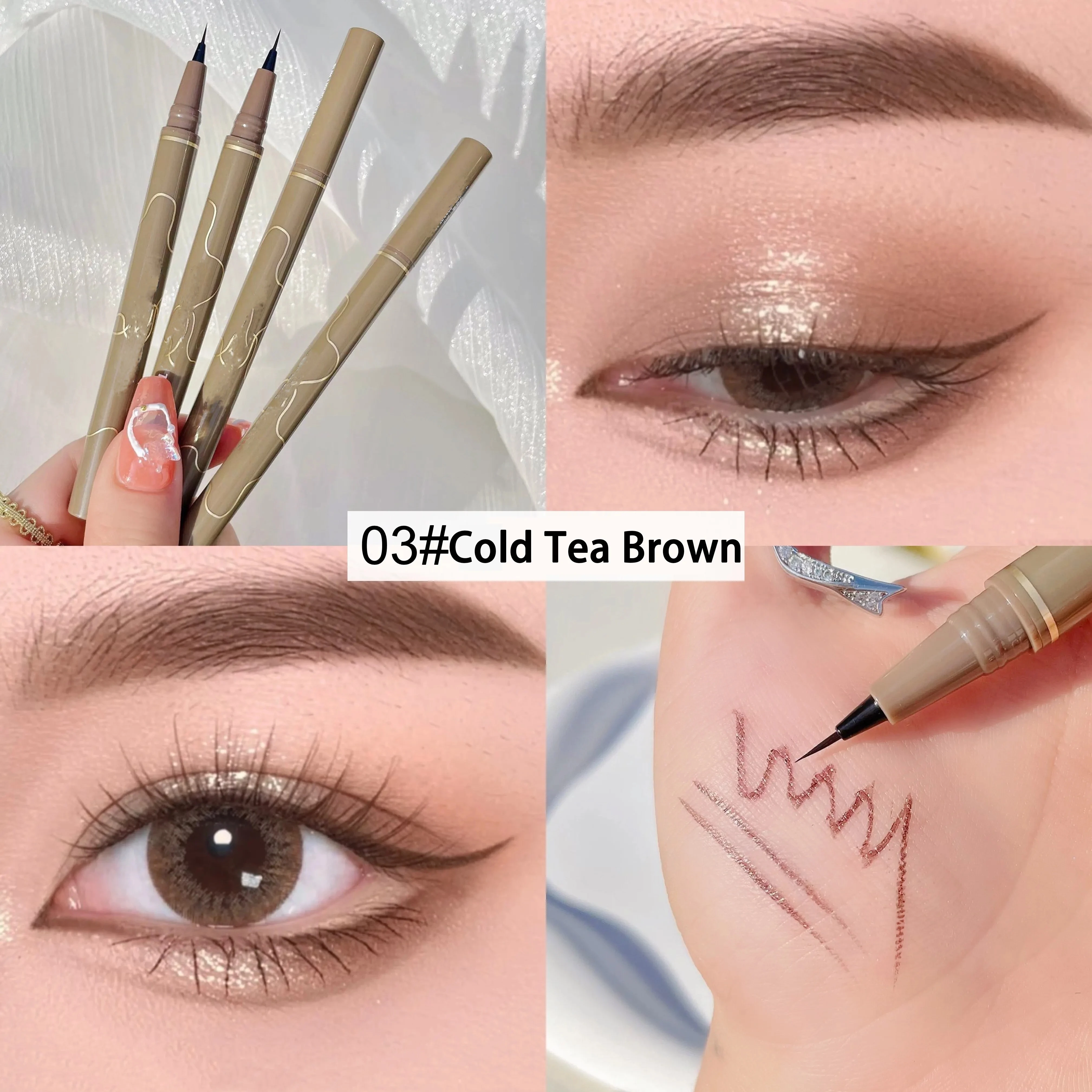 滑らかな非常に細かいアイライナーペン長時間作用速乾性防水アイライナーペン初心者に適した女の子のホリデーギフト