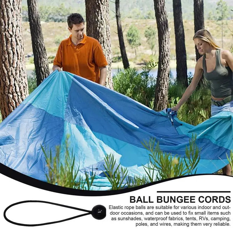 Bungee Cords With Balls 10pcs Elastic Ties Stretchy Tarp Bungees Heavy Duty Tarp & Canopy Bungee Cords With Ball For Canopy Tarp