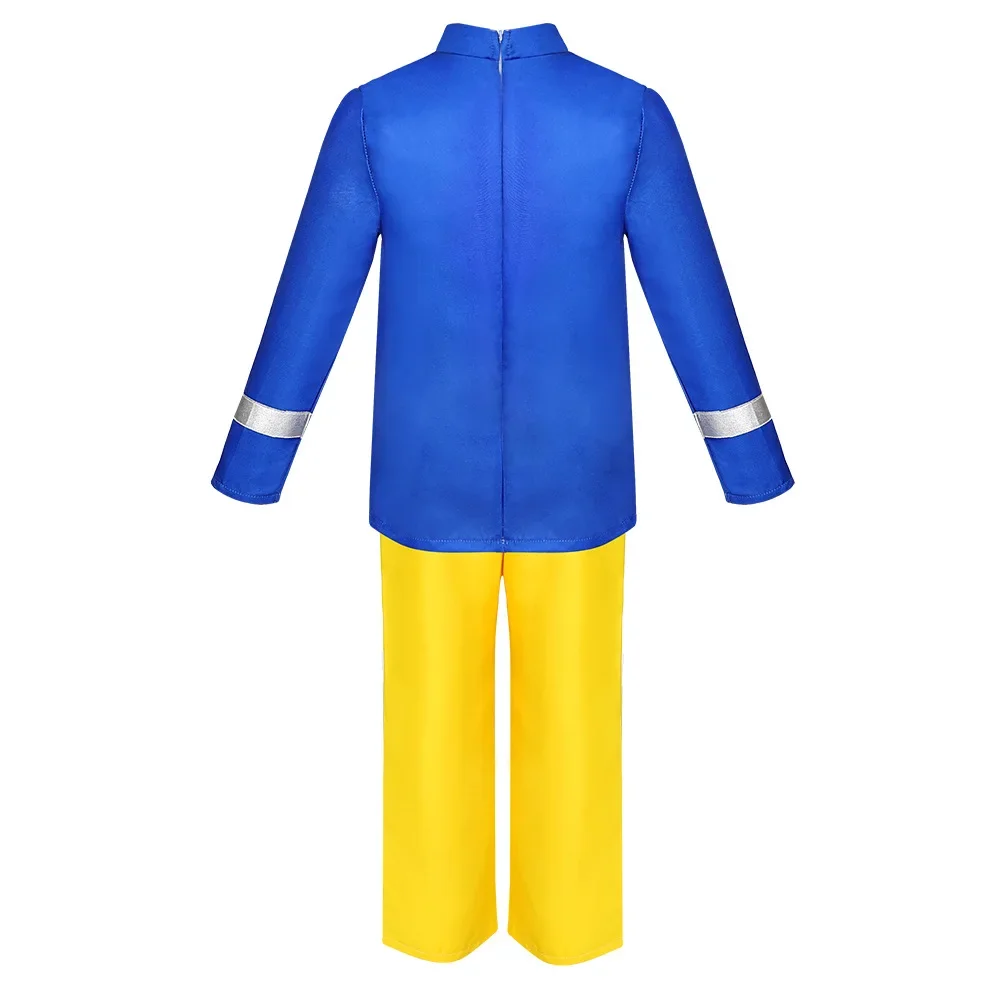 Costume Fireman Sam Performance Stage Role-playing Firefighters Cosplay Boy Girl School Holiday Clothes Game Play 3-pcs Outfit