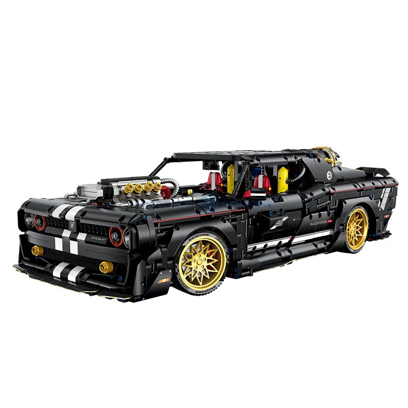 1:8 Black Raceforge Supercars MOC 10637 Racing Speed Famous Vehicle Bricks Model Building Blocks High Tech Toy Gift Boys Kids