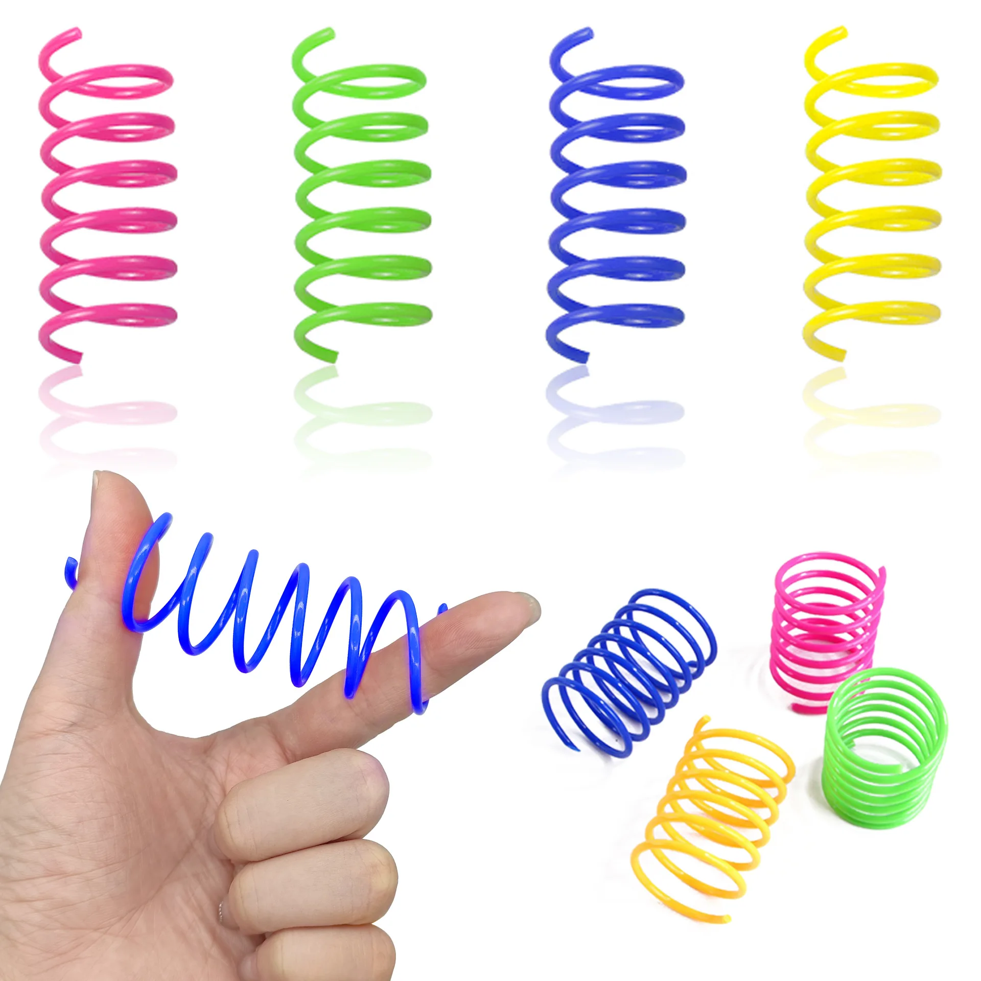 

10/20pcs Spiral Wire Spring Colorful Spring Pet Cat Adult Stress Relieving Fingertip Toy
