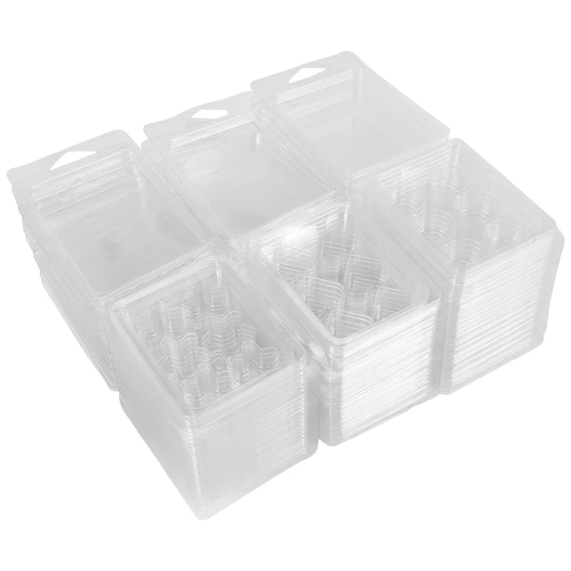 60 Pack Wax Melt Containers-6 Cavity Clear Empty Plastic Wax Melt Molds - Clamshells For Tarts Wax Melts.