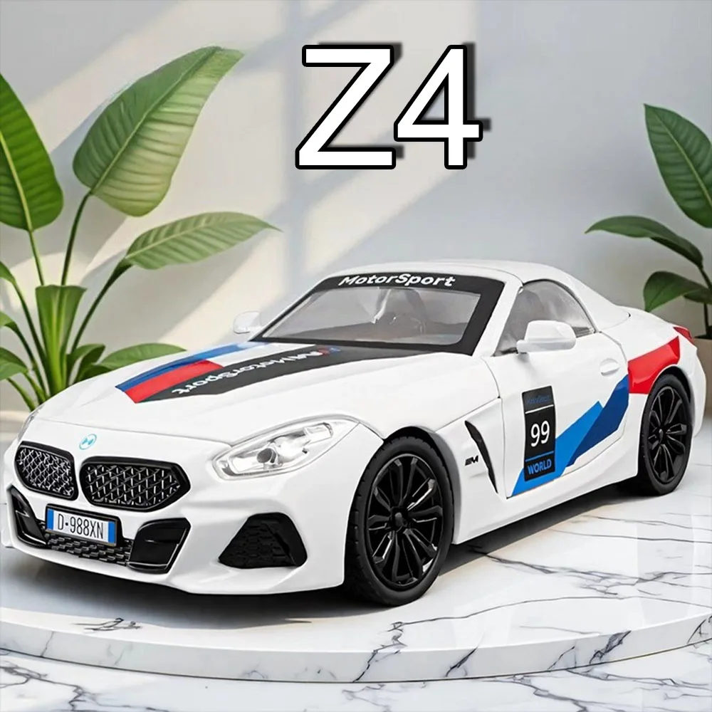 

1:22 Z4 I8 Diecast Alloy Moed Toy Car Sound Light Pull Back Doors Opened Front Wheel Steering Miniature Vehice Boy Birthday Gift