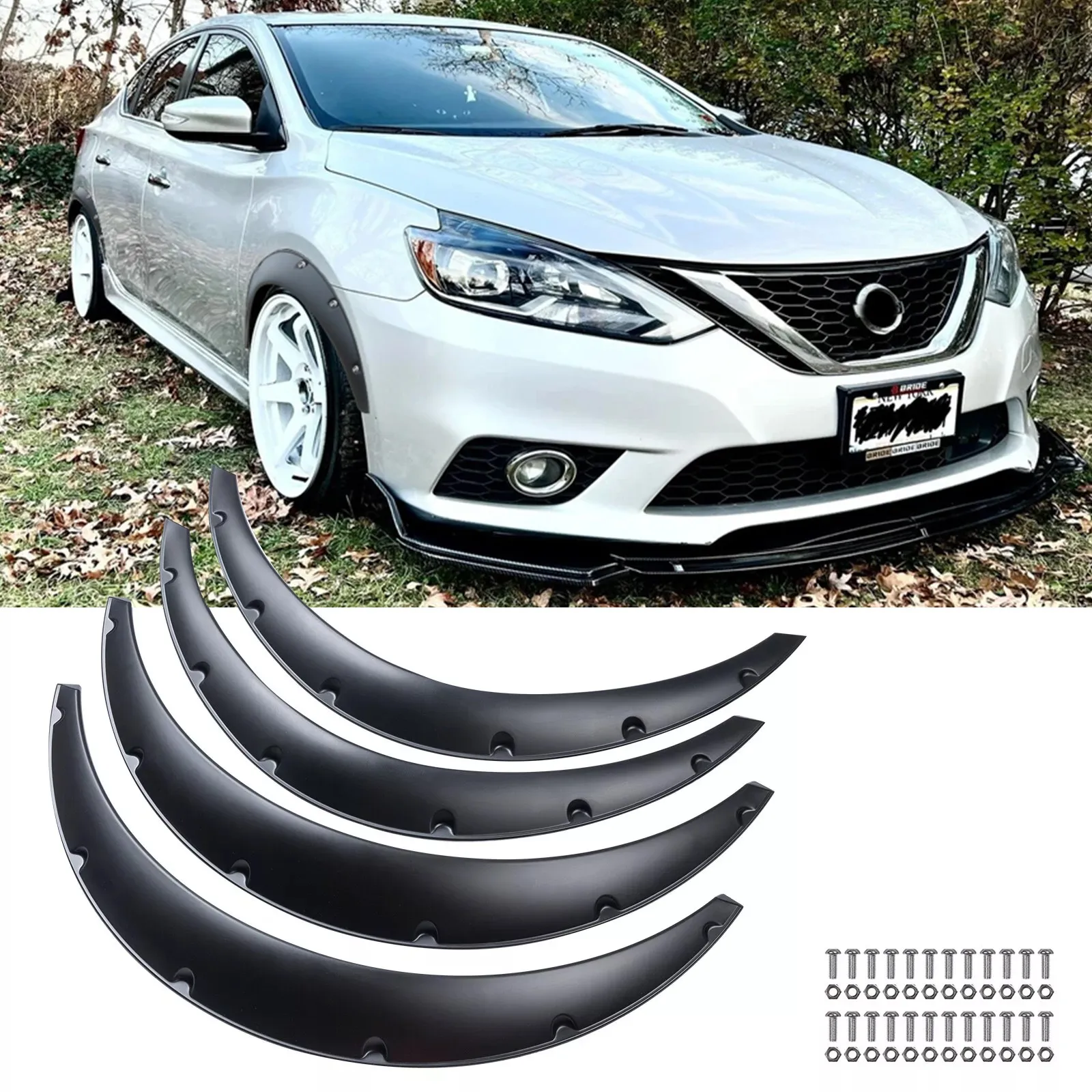 

Расширители колесных арок (фендеры) для Nissan Sentra, сверхширокие, гибкие, комплект для кузова