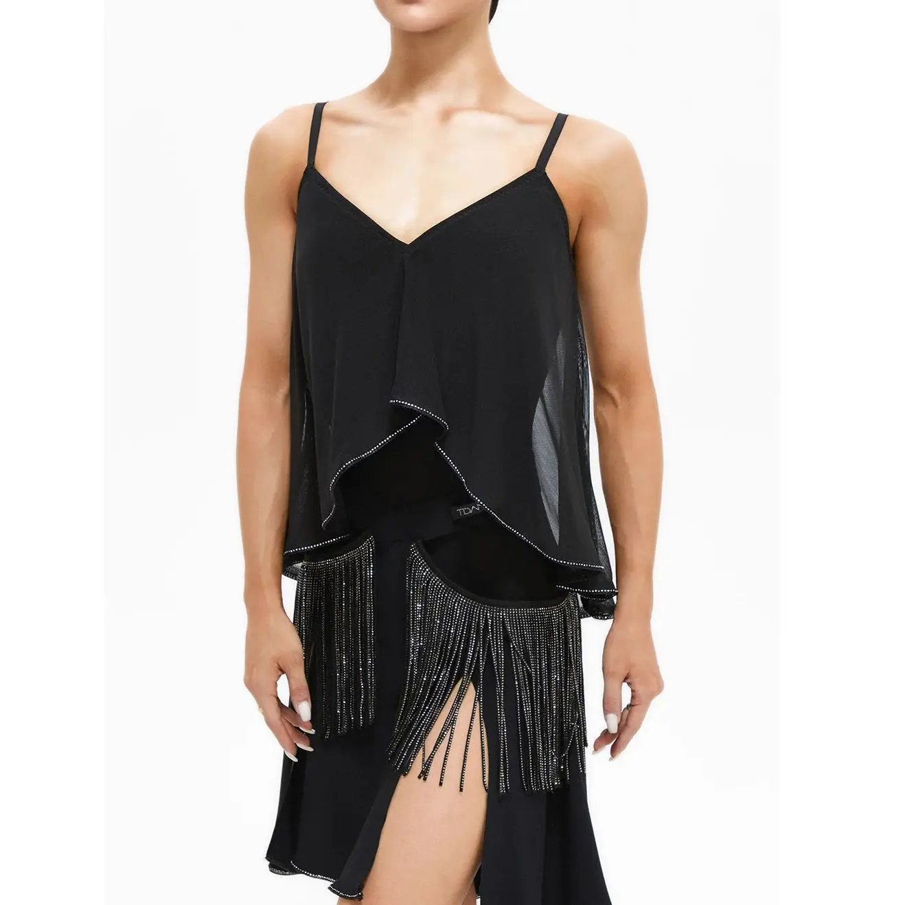 Neue Latin Dance Kostüme Für Frauen Strap Leopard Print Top Rock Chacha Tango Samba Dance Weibliche Praxis Ausbildung Tragen DQL12377