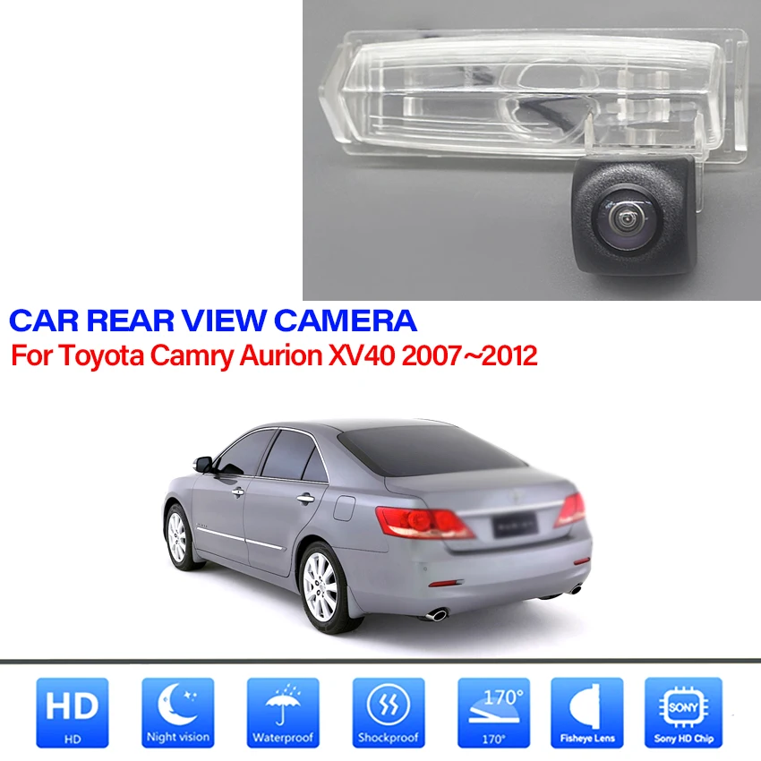 Wide Degree CCD Car Rear View Reverse Parking Camera For Toyota Camry Aurion XV40 2007 2008 2009 2010 2011 2012 Waterproof