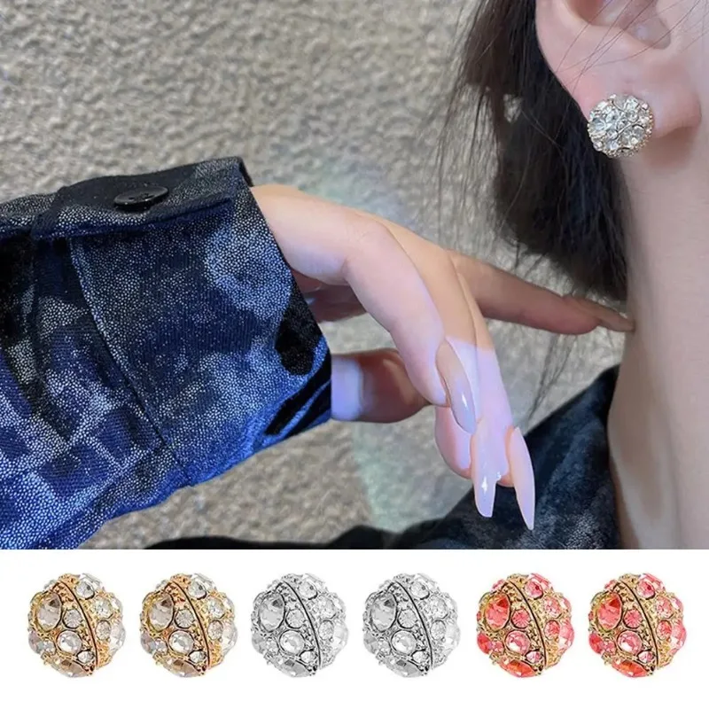 Luxury Zircon Magnetic Acupuncture Point Non-pierced Earrings Women Weight Loss Bio Magnet Stimulating Acupoints Health Jewelry