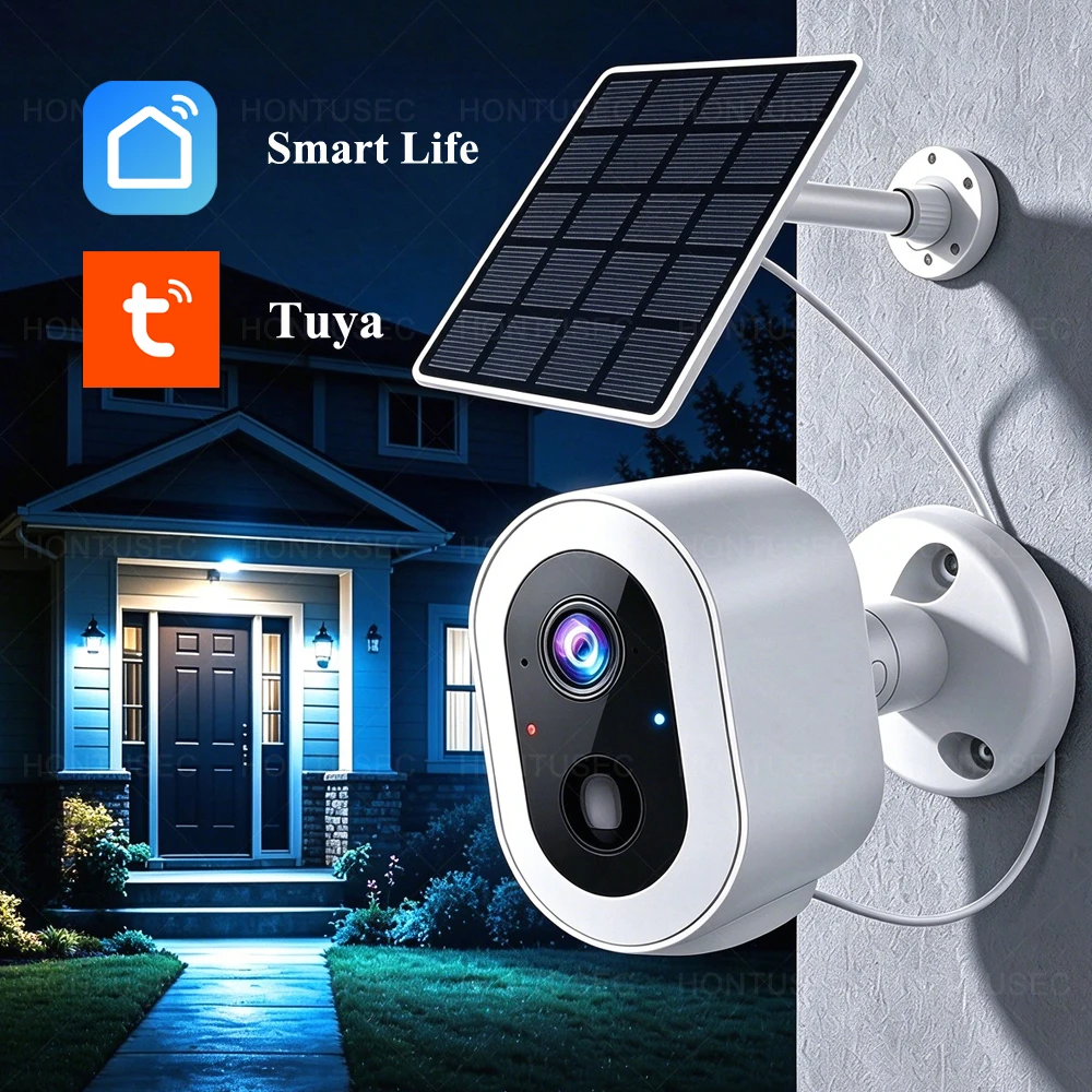 Tuya SmartLife Solar WiFi Camera 3MP CCTV Full Color Night Vision Low Power Battery Two Way Audio Wireless Security Camera