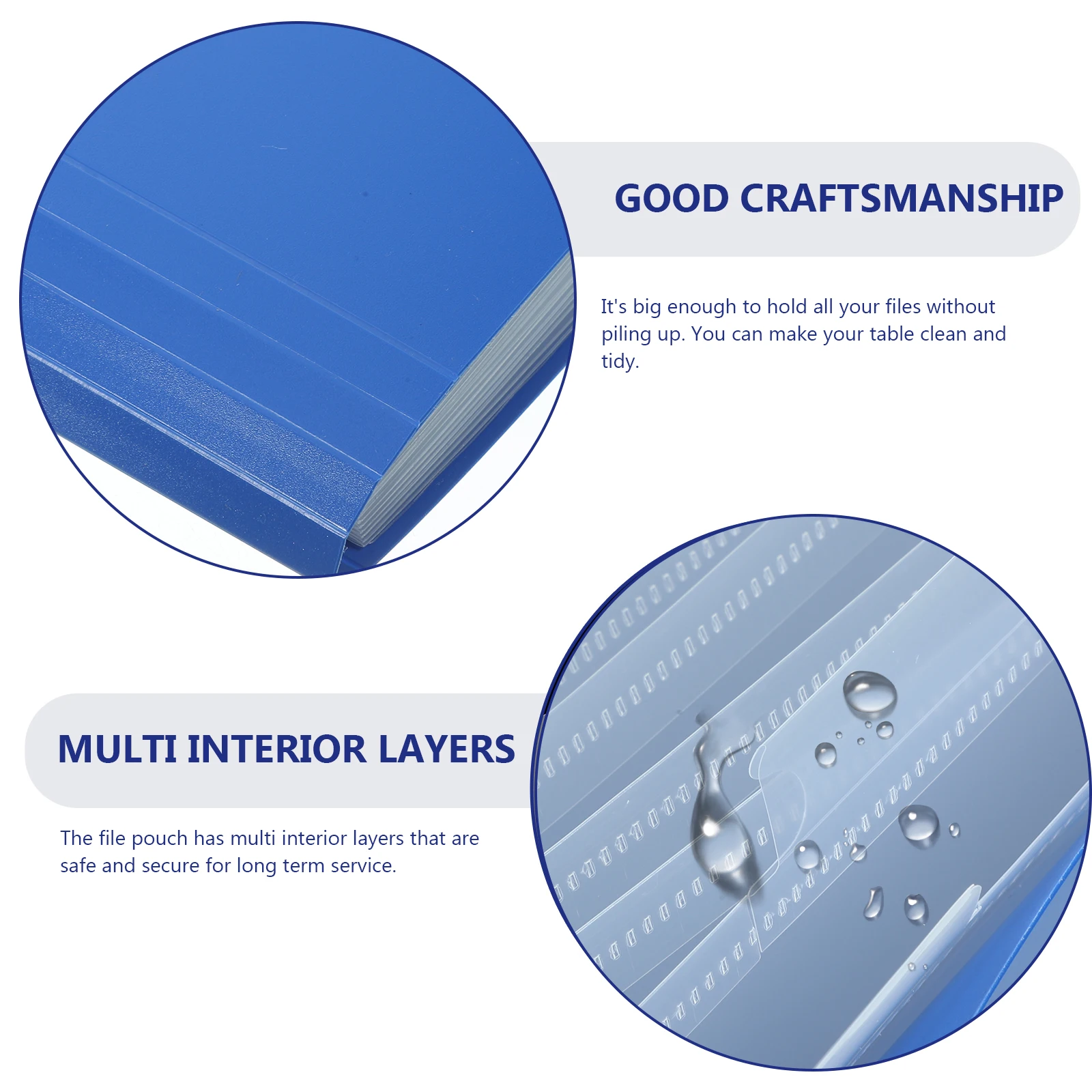 

A4 Accordion Folder 13 Layers Blue Document Organizer Test Paper Storage Bag File Organizer Office Study Folder