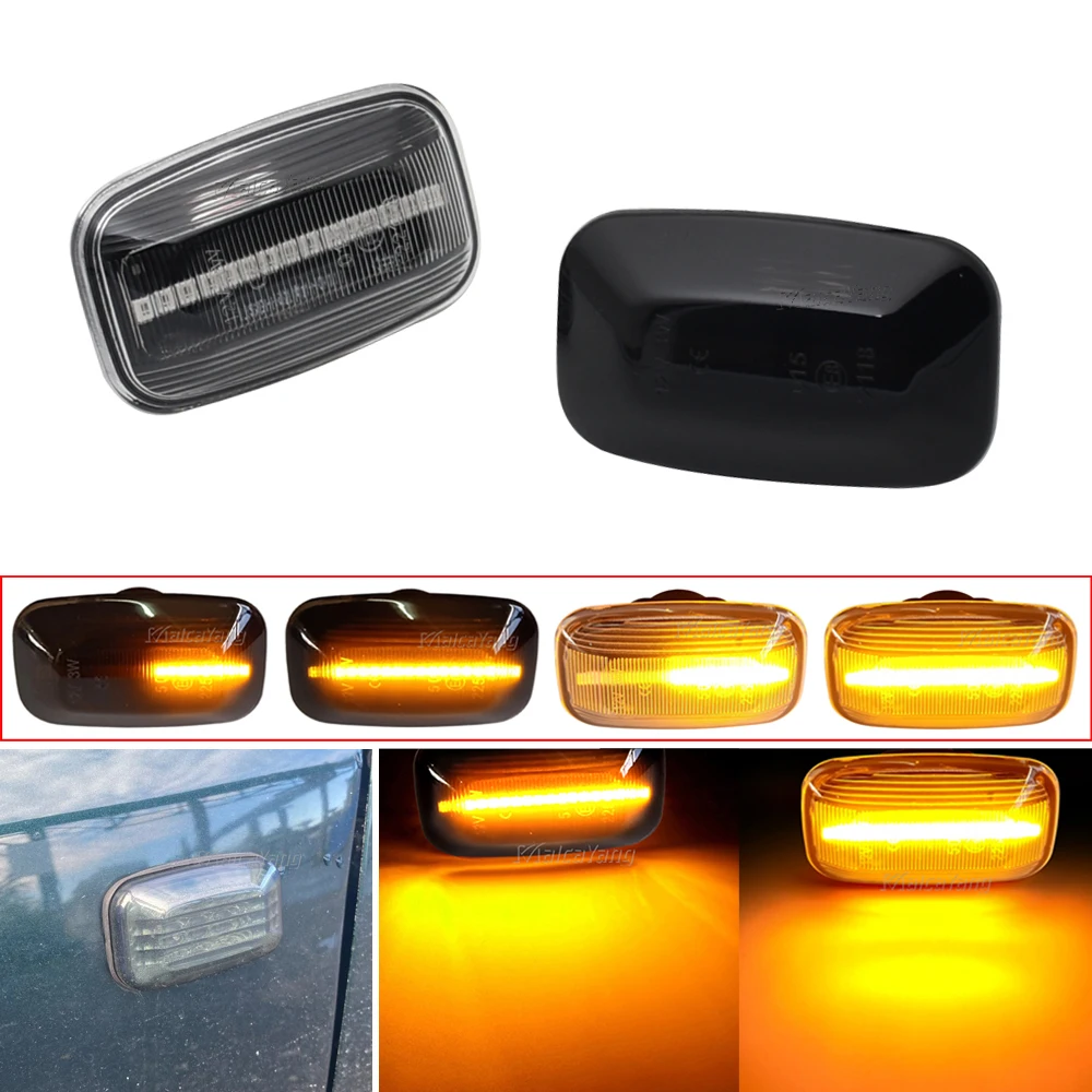 2Pieces For Toyota Land cruiser Landcruiser 70 80 100 Series Dynamic LED Side Marker fender Lights Flowing Turn Signal Light