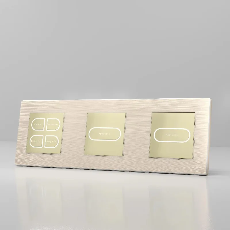 Modern Rectangular USB Wall Socket with Bipolar Button Light Switch Waterproof IP66 Durable Touch Panel Wire Network