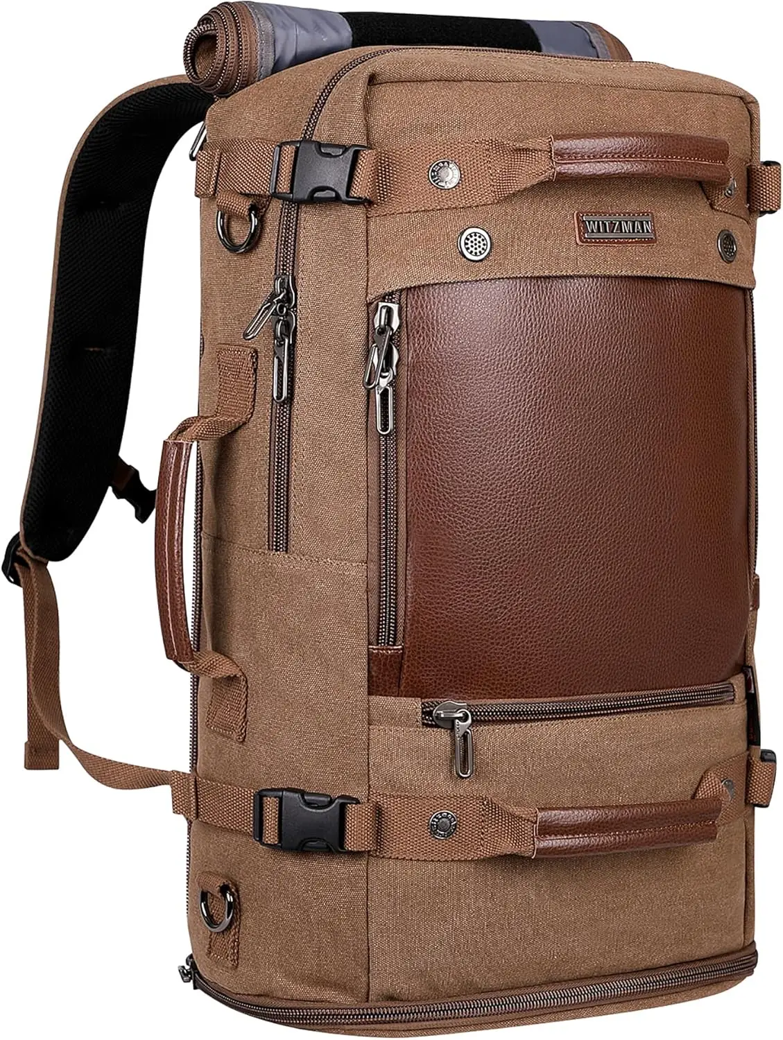 

Travel Backpack Carry On Luggage Canvas Rucksack Duffel Bag with Shoe Compartment Large 22.5 Inch
