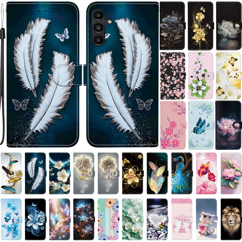 A15 Case for Samsung Galaxy A15 SM-A156 Cartoon Leather Case for Samsung Galaxy A15 A 15 Phone Case Wallet Housing Back Cover