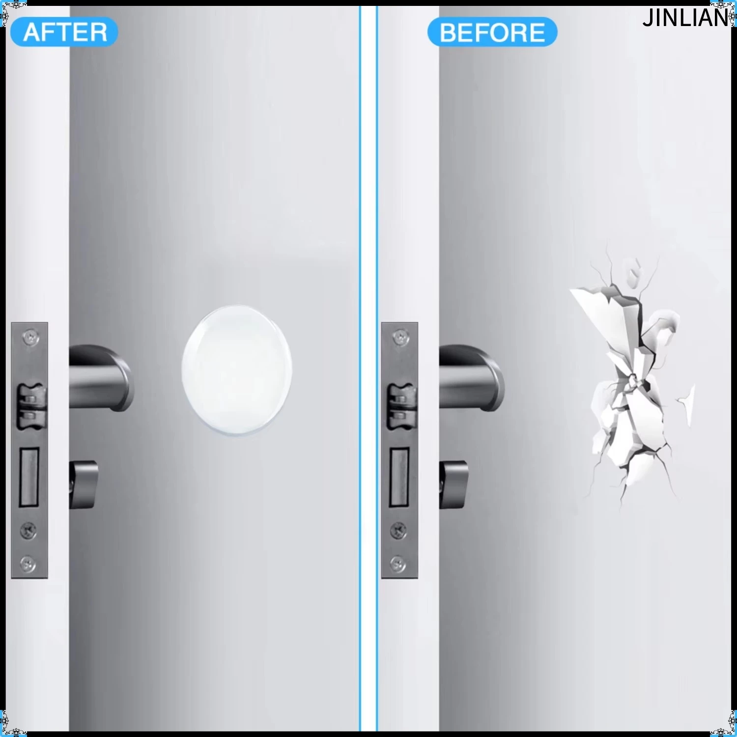 Door Knob Wall Shield Clear Soft Rubber Door Stopper Door Handle Bumper Mute Stickers Wall Protector Muffler Pad Protective Plug