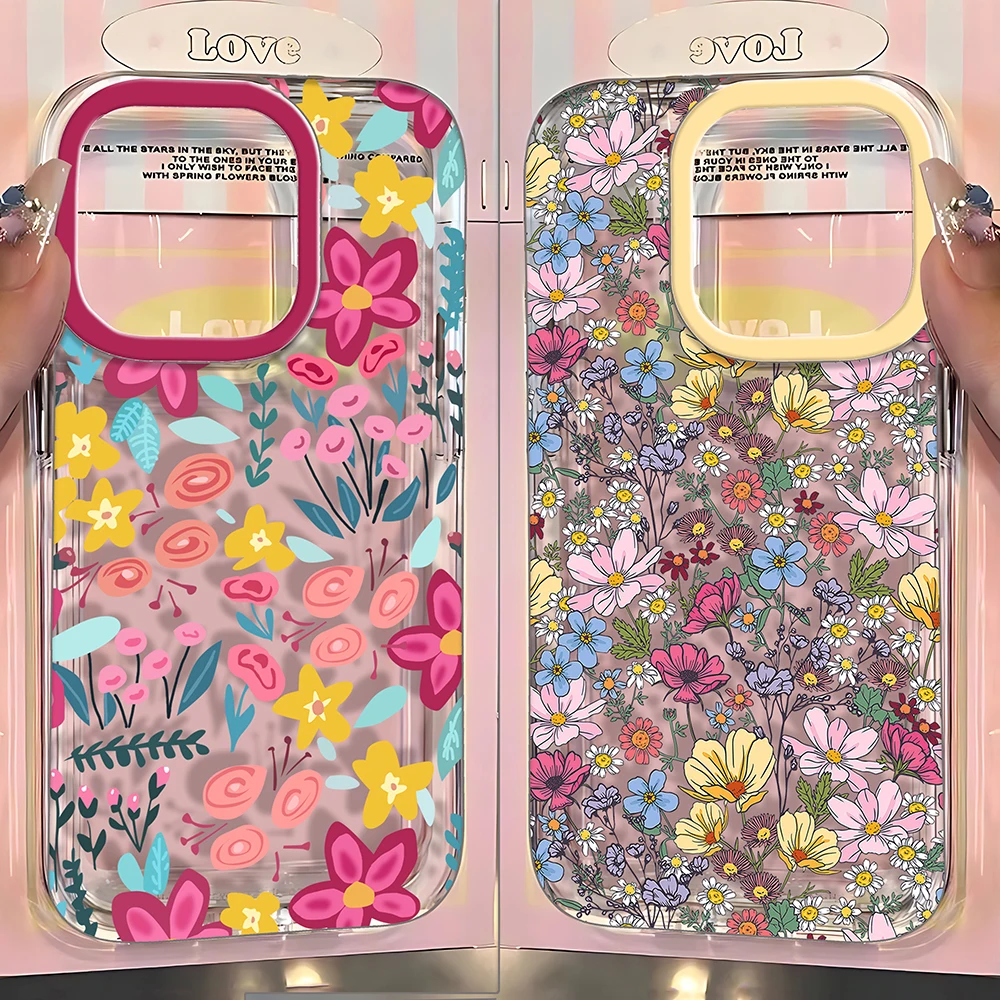 Colorful Strange Flower Phone Case For Samsung Galaxy S25 S24 S23 S22 S21 S20 FE Note20 Note10 Edge Plus Ultra 5G Clear Cover