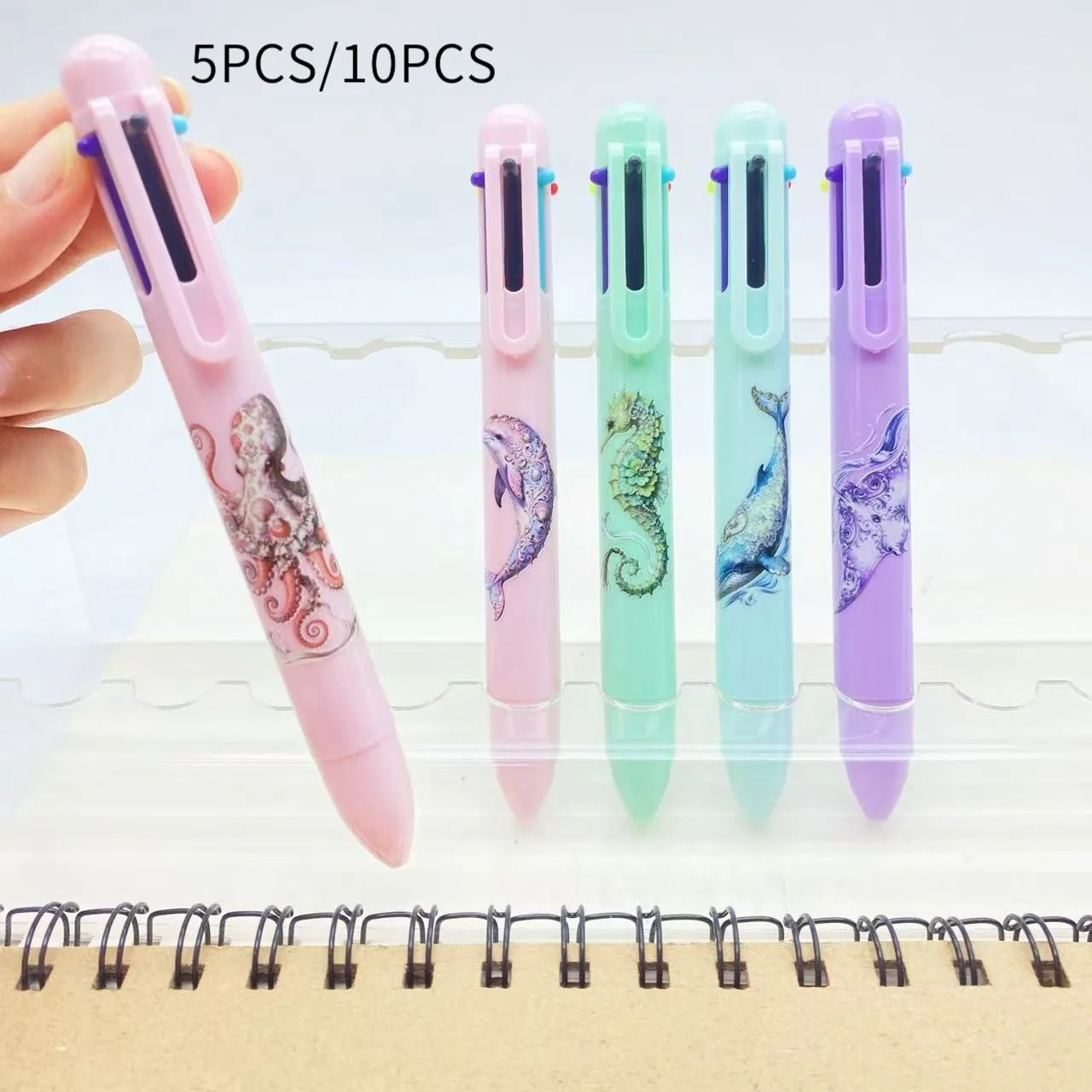 Loire Ocean Mixed Color Set 5PCS/10PCS Multicolor Ballpoint Pens Six Colors Combined Student Signature Pen