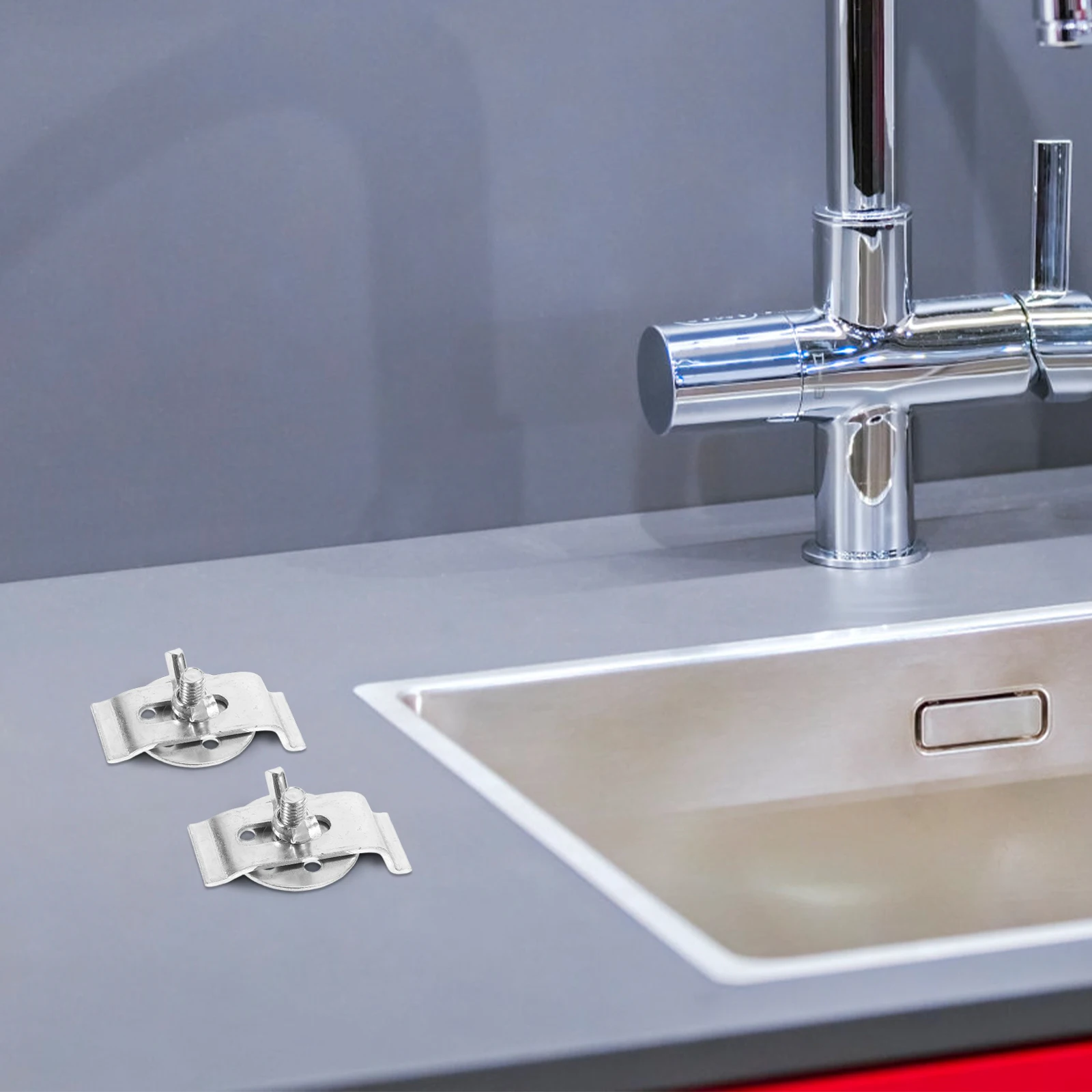 

12 Sets Sink Clips Stainless Steel Undermount Kitchen Bathroom Accessories Leak Proof Mounting Clamps Washbasin Parts Porcelain