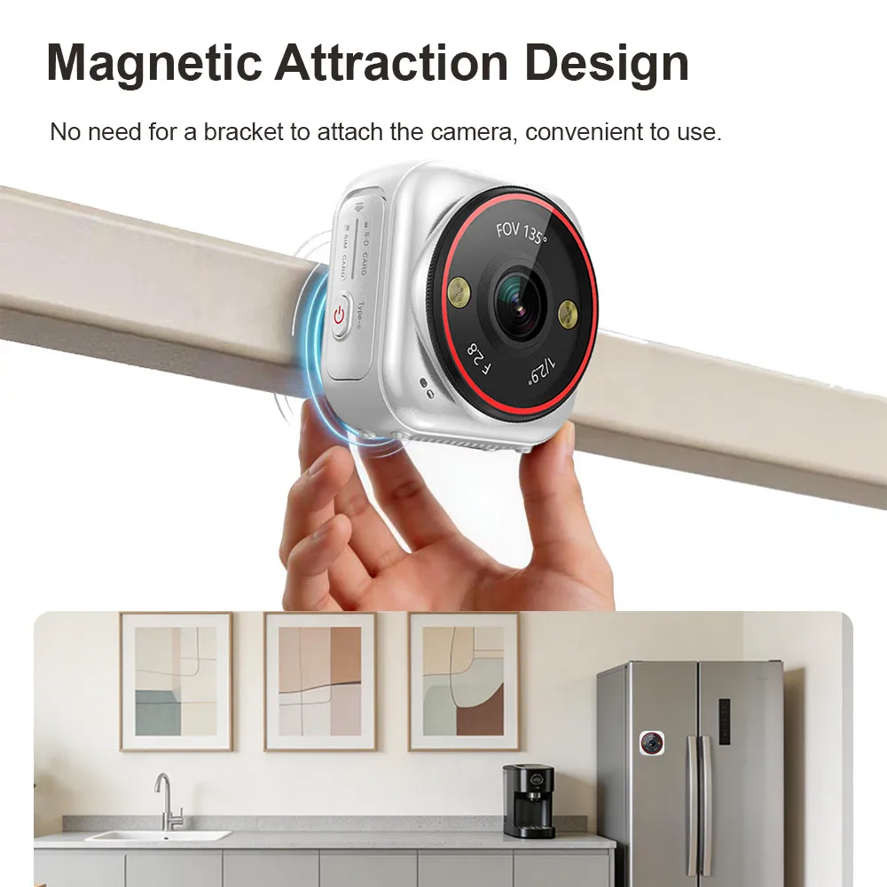 Compact 5MP Mini AOV 4G Camera with Magnetic Pocket Design Color night vision Detection and 7/24 Recording for Pets Home Outdoor