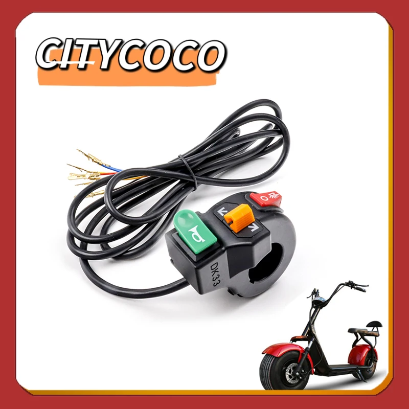 Electric Scooter Handle Switch Turn Light Horn Head Light Control Switch Three-in-one Switch Multi-function switch For Citycoco