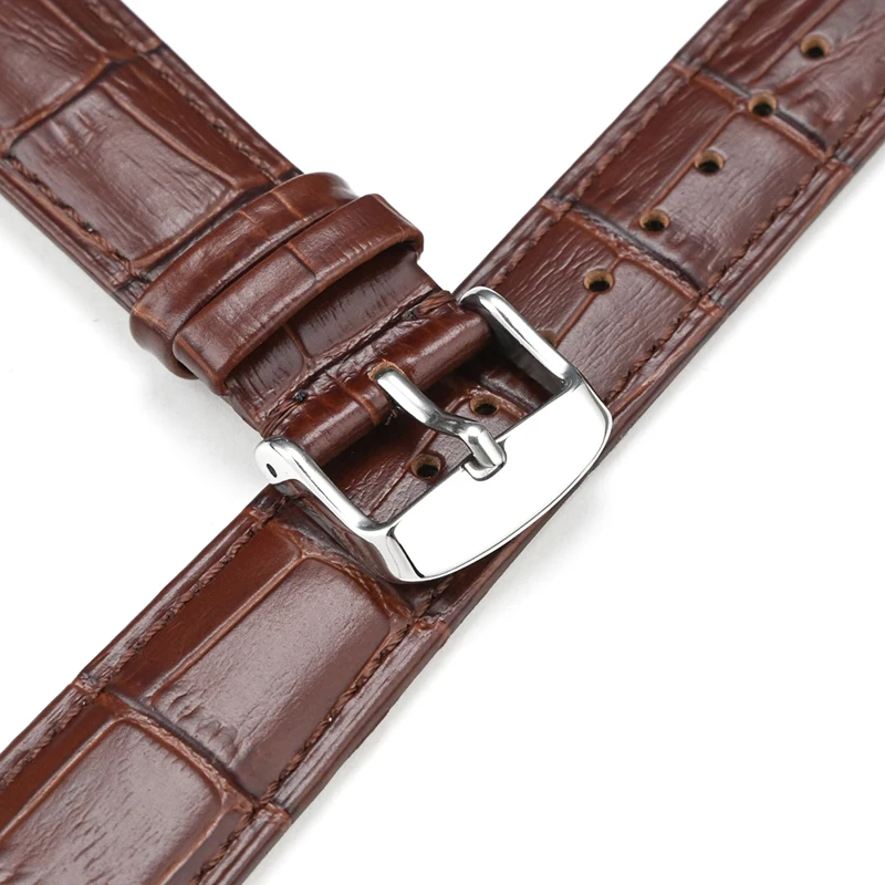 جلد طبيعي WatchBands12/13/14/15/16/17/18/19/20/21/22/23/24 مللي متر حزام ساعة اليد دبوس فولاذي مشبك عالية الجودة حزام المعصم سوار