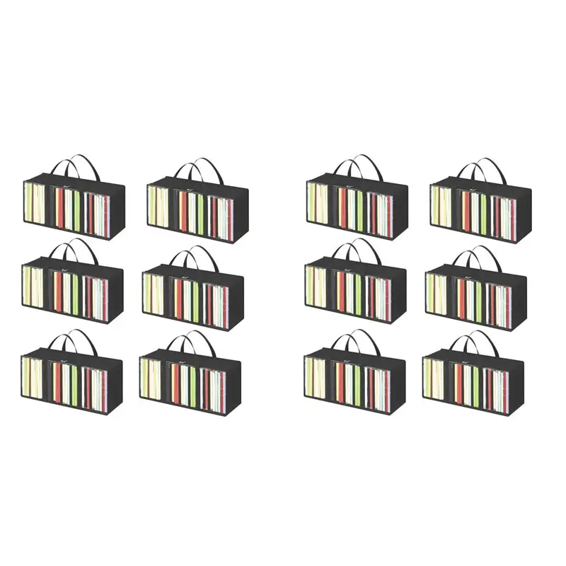 

【ГОРЯЧИЕ ТОВАРЫ】сумки для хранения DVD, 12 шт., прозрачный пластиковый органайзер для компакт-дисков из ПВХ с ручками и молнией, держатель для медиаплея