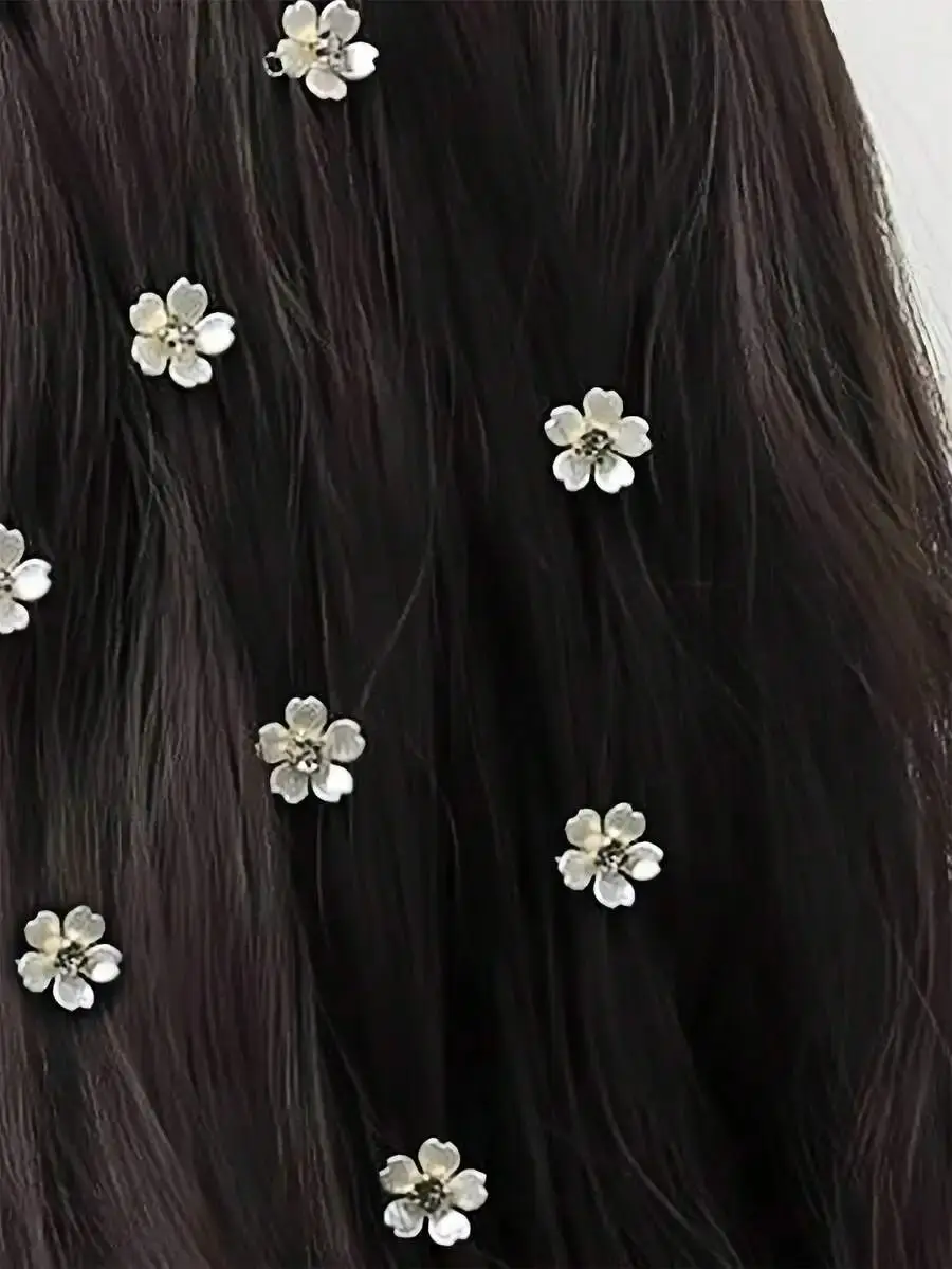 10 Stück Haarschmuck mit einem süßen Mini-Blumendesign, perfekt für die Erstellung süßer geflochtener und perlenbesetzter Frisuren – Detail 4