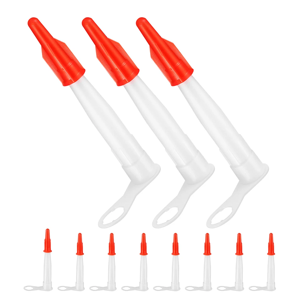 

12Sets Caulk Nozzles Silicone Sealant Applicator Reusable Caulking Tips Extension Kit for Home Construction Caulk Tube Caps