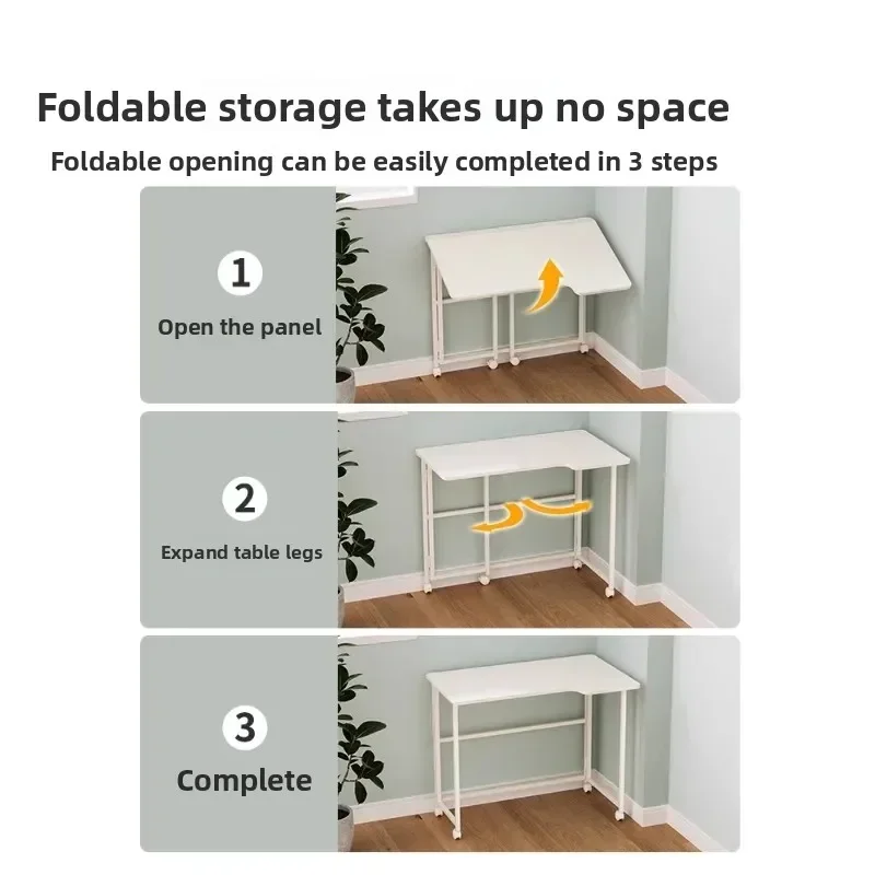 Portable Folding Desk for Home Student Computer Desk Multi-Functional Adjustable Height Table Top Storage Shelf Adult Kids Desk