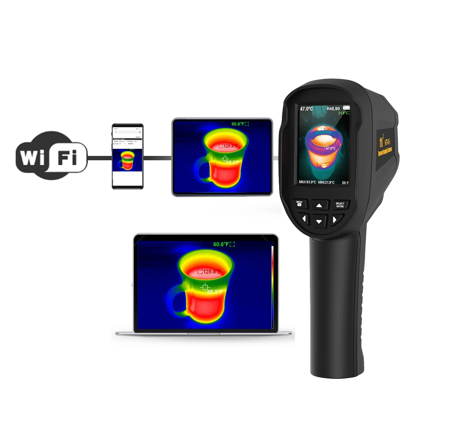 HTI Wifi Modul Phone Pc Long Range Scanners Medic Infrared Thermal Imaging Cameras For Pluming Car pc repair